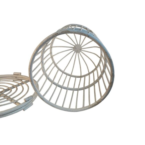 White Wood Decorative Birdcage With Removable Bottom For Plants Or Decor  17" T - Picture 8 of 8